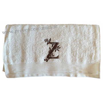 Serviette 50 x 100 brodée personnalisée initiale lettre Z