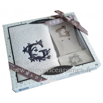 Coffret cadeau personnalisé initiale lettre G