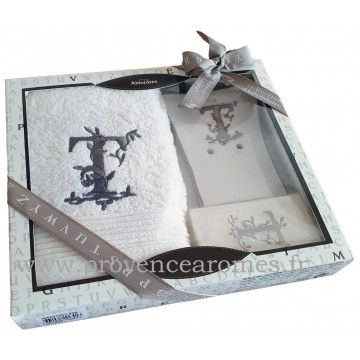 Coffret cadeau personnalisé initiale lettre T