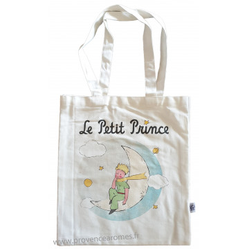 Sac Coton avion LE PETIT PRINCE sur la lune