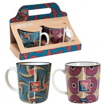 2 Mugs LE GOÛT DU VOYAGE Natives déco rétro vintage