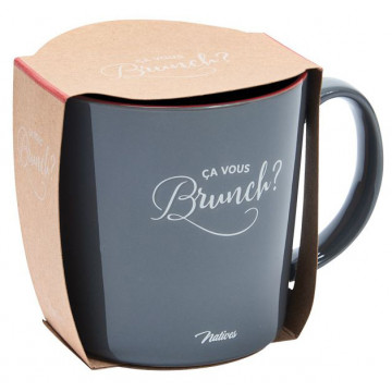 Mug noir ÇA VOUS BRUNCH ? Natives déco rétro vintage