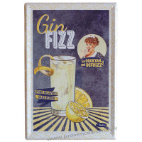 Plaque métal GIN FIZZ Natives déco rétro vintage