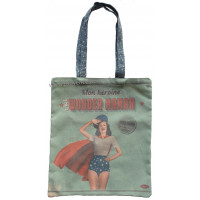 Sac coton Tote bag WONDER MAMAN Natives déco rétro vintage