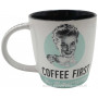 Mug COFFEE FIRST déco rétro vintage