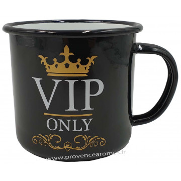 Mug émaillé VIP ONLY déco rétro vintage