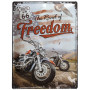 Plaque métal Route 66 THE ROAD OF FREEDOM 40 x 30cm déco rétro vintage