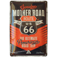 Plaque métal ROUTE 66 The Ultimate American Road Trip 30 x 20 cm déco rétro vintage