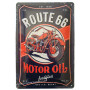 Plaque métal ROUTE 66 Motor Oil 30 x 20 cm déco rétro vintage