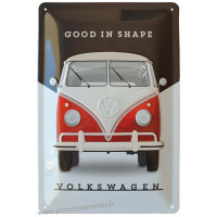 Plaque métal Volkswagen GOOD IN SHAPE 30 x 20 cm déco rétro vintage