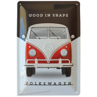 Plaque métal Volkswagen GOOD IN SHAPE 30 x 20 cm déco rétro vintage