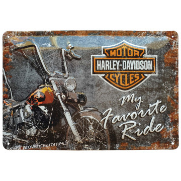 Plaque métal Harley Davidson Favourite Ride 30 x 20 cm déco rétro vintage