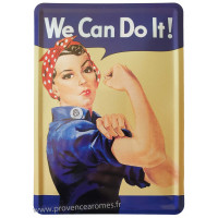 Plaque métal We can do it ! carte postale rétro vintage collection