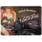 Plaque métal Harley Davidson Pin-up Let's Ride carte postale rétro vintage collection