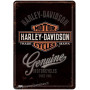 Plaque métal Harley Davidson Genuine Motorcycles carte postale rétro vintage collection