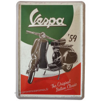 Plaque métal VESPA '59 The original carte postale rétro vintage collection