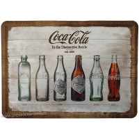 Plaque métal Coca Cola in the Distinctive Bottle carte postale rétro vintage collection