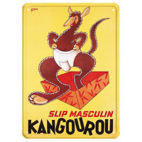 Plaque métal SLIP KANGOUROU 15 x 21 cm déco rétro vintage