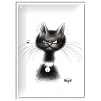 Plaque métal LA MOUCHE Chats Dubout 15 x 21 cm déco rétro vintage