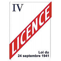 Plaque métal LICENCE IV 15 x 21 cm déco rétro vintage