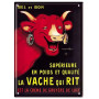 Plaque métal LA VACHE QUI RIT rouge et noir 30 x 40 cm déco rétro vintage