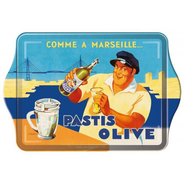 Petit plateau en métal PASTIS OLIVE déco publicité rétro vintage