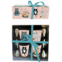 Coffret 4 Tasses à café et cuillères CRAZY CAT Allen Designs