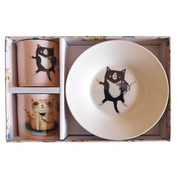 Coffret 2 tasses CRAZY CAT ALLEN DESIGNS