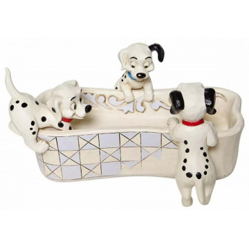 LES 101 DALMATIENS dans le Bain Figurine Collection Disney Tradition