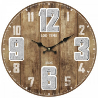Horloge LOD TIME 1826 effet bois et métal déco rétro