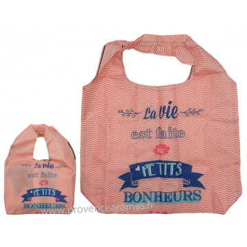 Sac de course pliable LA VIE EST FAITE DE PETITS BONHEURS