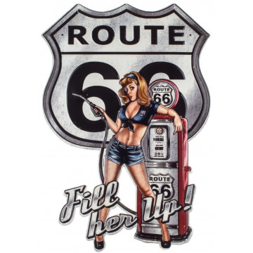 Plaque métal Pin-up station essence Route 66