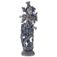 Statuette KRISHNA 37 cm effet bronze