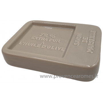 Porte Savon pour SAVON CUBE DE MARSEILLE couleur gris Clair