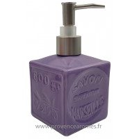 Pousse distributeur de Savon liquide en forme de cube Savon de Marseille couleur Lavande