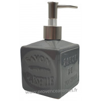Pousse distributeur de Savon liquide en forme de cube Savon de Marseille couleur gris foncé