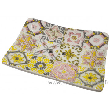 Porte savon rectangle mosaïque couleur pastel