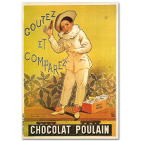 Plaque métal CHOCOLAT POULAIN 15 x 20 cm déco rétro vintage