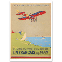 Plaque métal LOUIS BLERIOT Traversée de Manche 15 x 20 cm déco rétro vintage