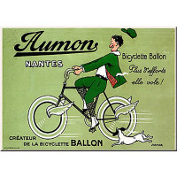 Plaque métal BICYCLETTE AUMON 15 x 20 cm déco rétro vintage