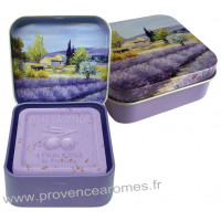 Boîte et savon 100 g Lavande déco Paysage Provençale Esprit Provence