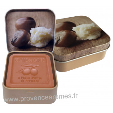 Boîte et savon 100 g au Beurre de Karité Bio Esprit Provence