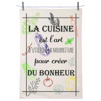 Torchon LA CUISINE EST L'ART D'UTILISER LA NOURRITURE POUR CREER DU BONHEUR