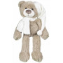 Peluche Ours beige écharpe et bonnet écrus