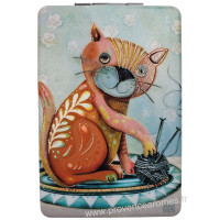 Miroir de poche CHAT PELOTE DE LAINE ALLEN DESIGNS