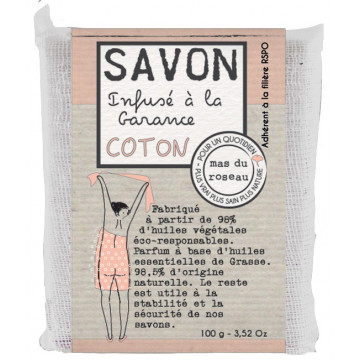 Savonnette COTON infusée à la garance 100 g Mas du roseau