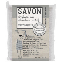 Savonnette PATCHOULI infusée au charbon actif 100 g Mas du roseau