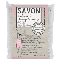 Savonnette Rose Ancienne infusée à l'argile rouge 100 g Mas du roseau