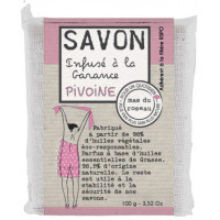 Savonnette PIVOINE infusée à la garance 100 g Mas du roseau