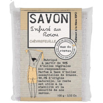 Savonnette CHEVREFEUILLE infusée au roucou 100 g Mas du roseau